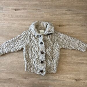 Gilly Hicks Chunky Hand Knit Button Cardigan Soft in Oatmeal Medium